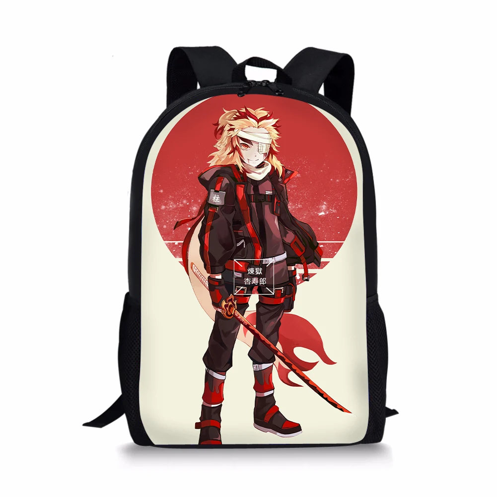 Kimetsu No Yaiba Print Backpack for Kids