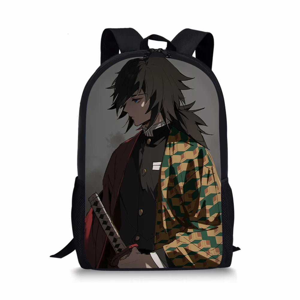 Kimetsu No Yaiba Print Backpack for Kids