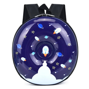 Kids Rainbow Donut Car Tyre Shape Backpack Mini Wheel Bag