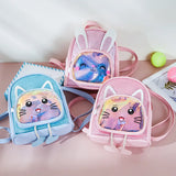 Kindergarten Schoolbag Girl Children's Backpack Leather Cartoon Girl Luminous Kn