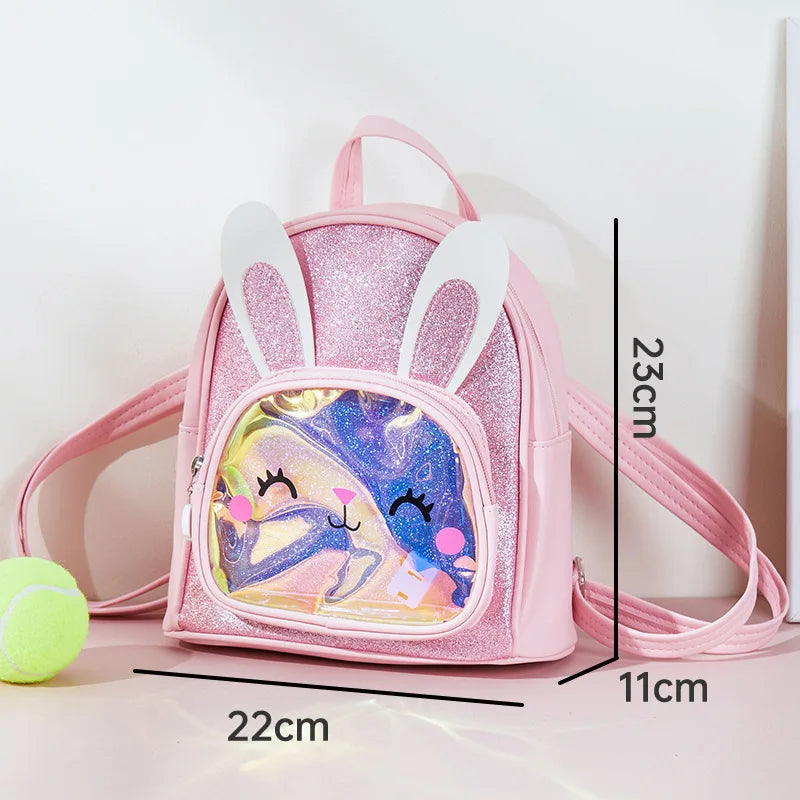 Kindergarten Schoolbag Girl Children's Backpack Leather Cartoon Girl Luminous Kn