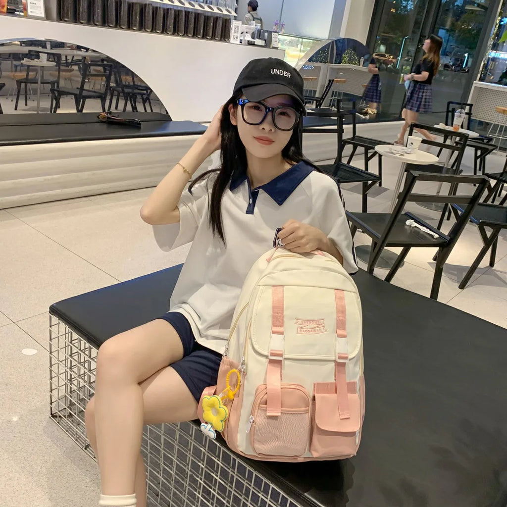 Casual Knapsack Backpack Women Solid Female Travel Bag