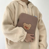 Korea Ins Cartoon Bear Tablet Sleeve Bag Pouch 11 13 15 Inch Inner Case