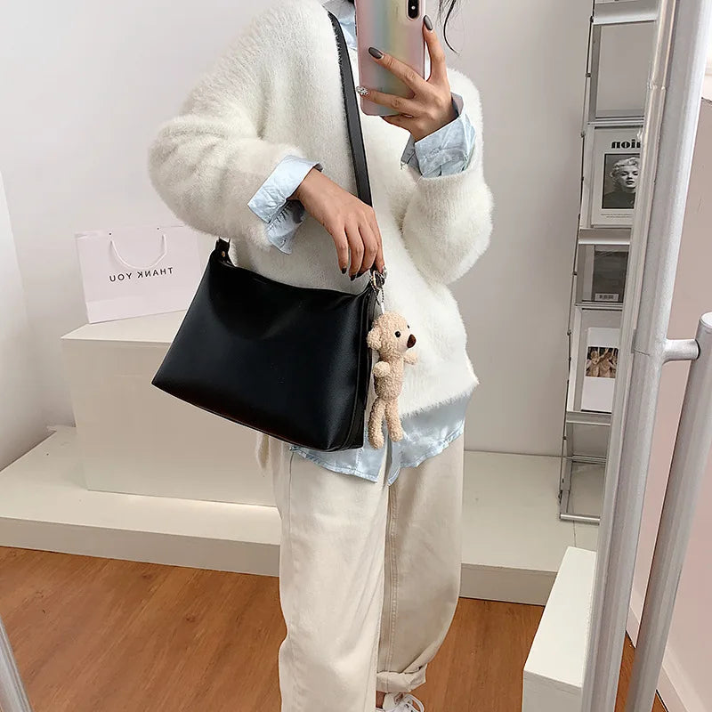 Korea Japanese Style Square Underarm Large Capacity Shoulder Bag