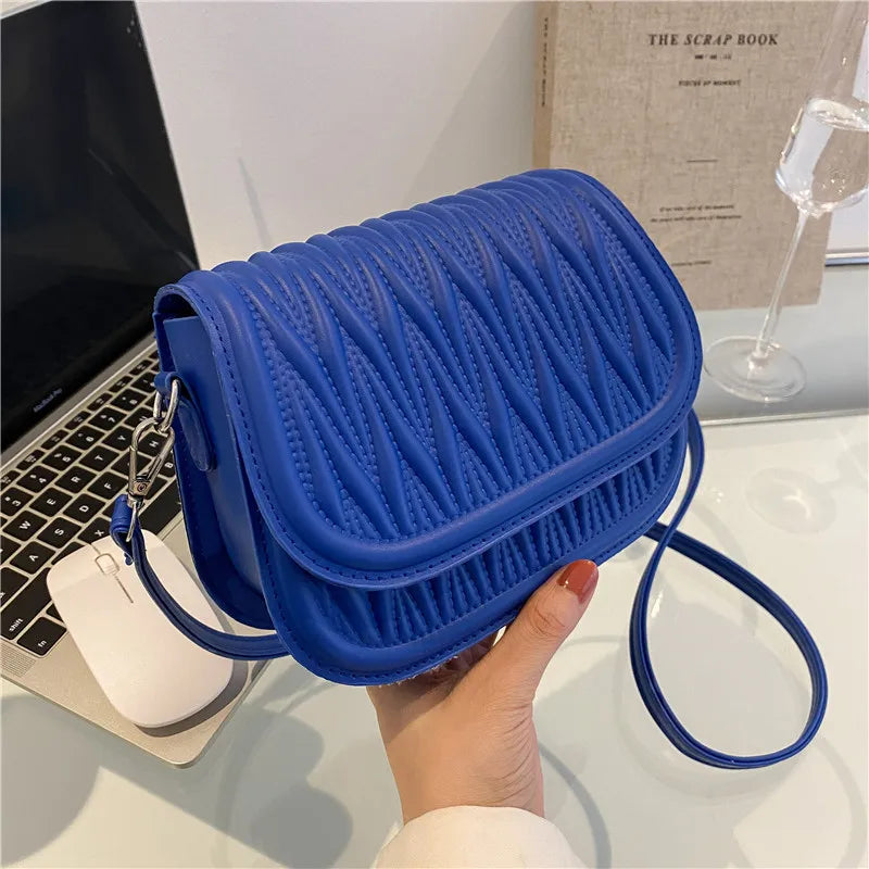 Korea Style Casual Crossbody Bags Women Embroidery Plaid Shoulder Bag