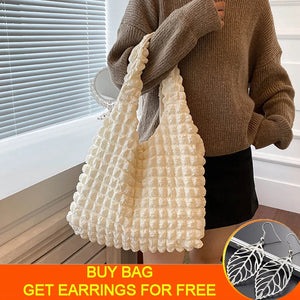 Bubble Cloud Bag Casual Portable Handbag Shoulder Bag Large Capacity