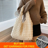 Bubble Cloud Bag Casual Portable Handbag Shoulder Bag Large Capacity