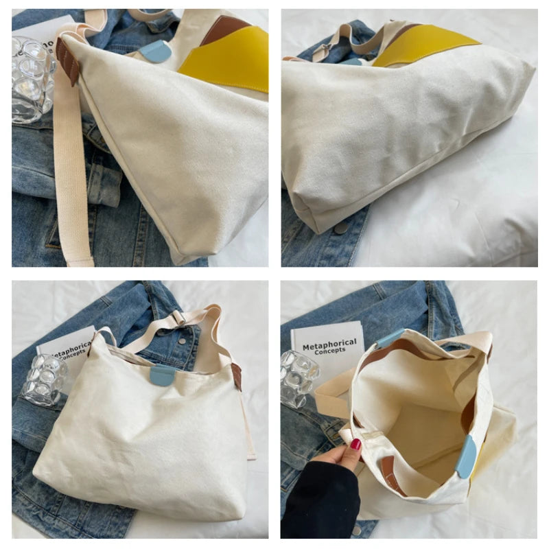 Canvas Crossbody Bags for Women Casual Girl Student Shoulder Messenger Book Bag