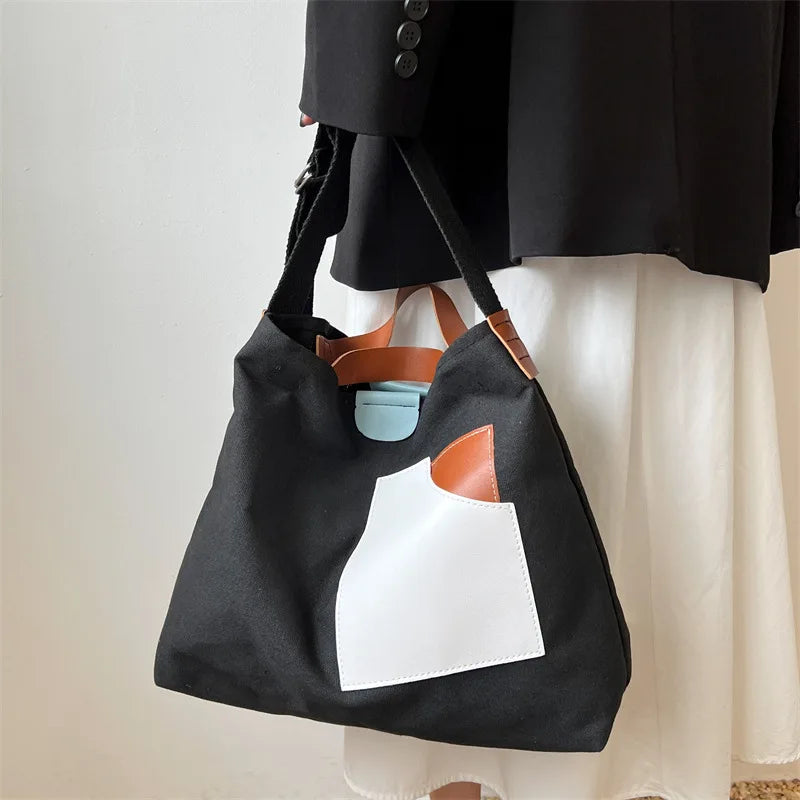 Canvas Crossbody Bags for Women Casual Girl Student Shoulder Messenger Book Bag