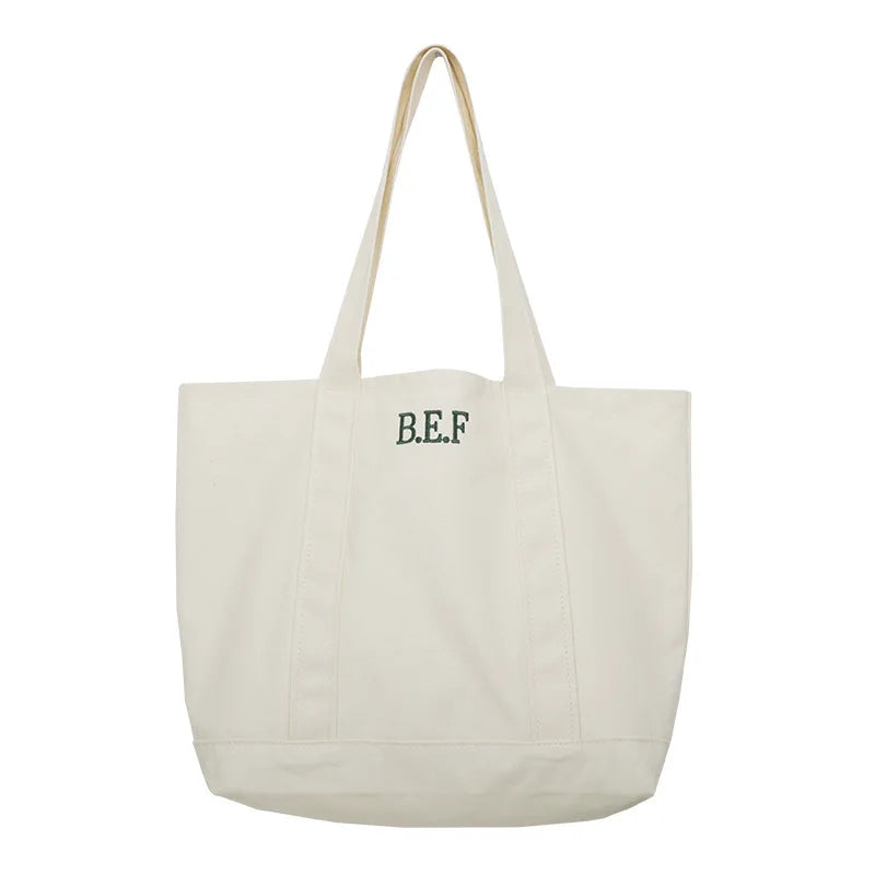 Canvas Shoulder Shopper Bag Women Large Cotton Cloth Handbags Student Purses
