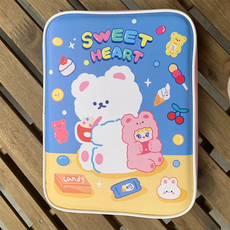 Cartoon Laptop Sleeve 9.7-11 Inch Tablet Cover Pouch Zipper Bag