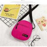 Casual Cross-Body Bag Solid Zipper Mini Canvas Bag for Women