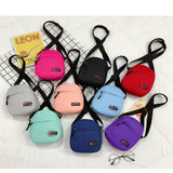 Casual Cross-Body Bag Solid Zipper Mini Canvas Bag for Women