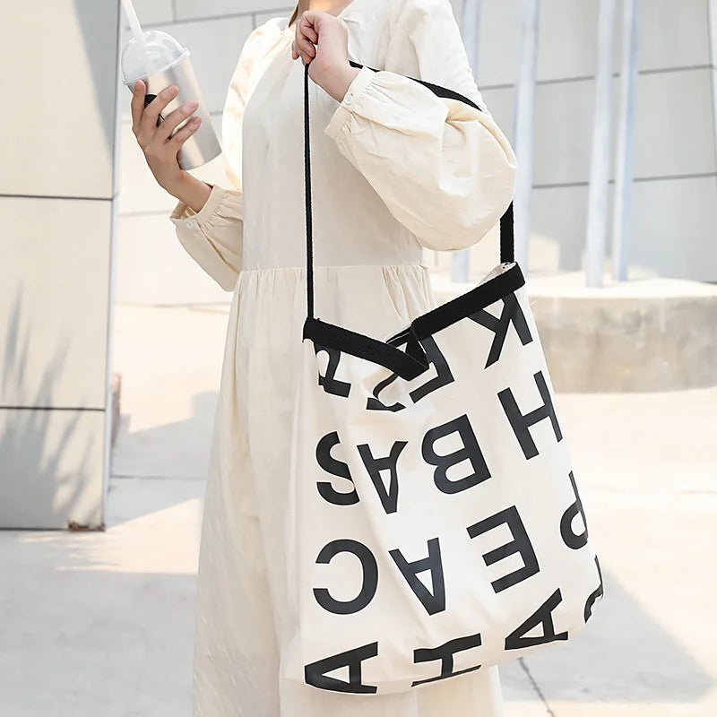 Casual Canvas Bag Ladies Handbag Student Shoulder Shopping Bag