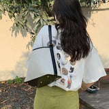 Retro Underarm Bag Large Capacity Canvas Totes