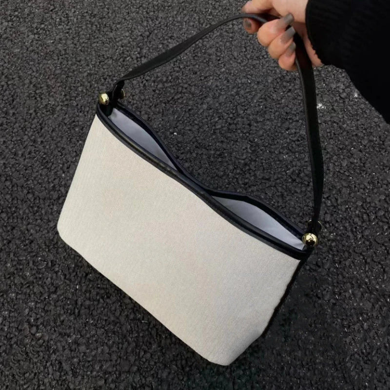 Retro Underarm Bag Large Capacity Canvas Totes