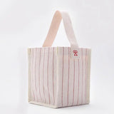 Striped Shoulder Bags Canvas Mini Hand Bag Small Square Female Beach Handbag