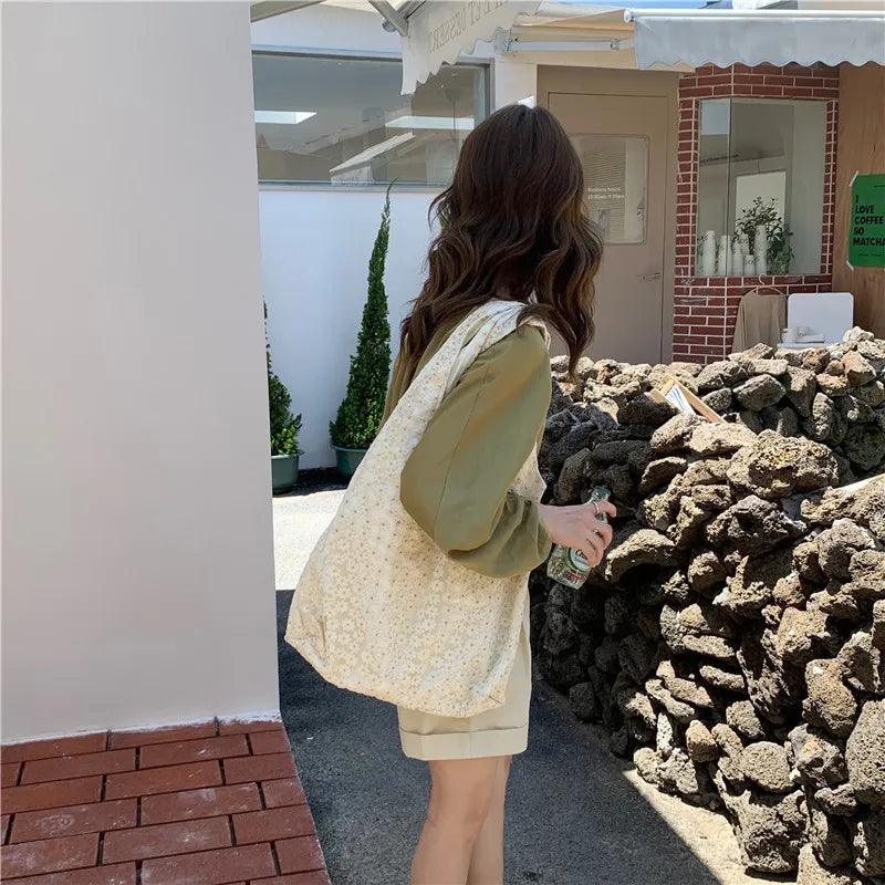 Daisy Lace Shoulder Bag for Women Large Capacity Flower Tote Bags