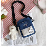Canvas Messenger Crossbody Bag for Girls Students