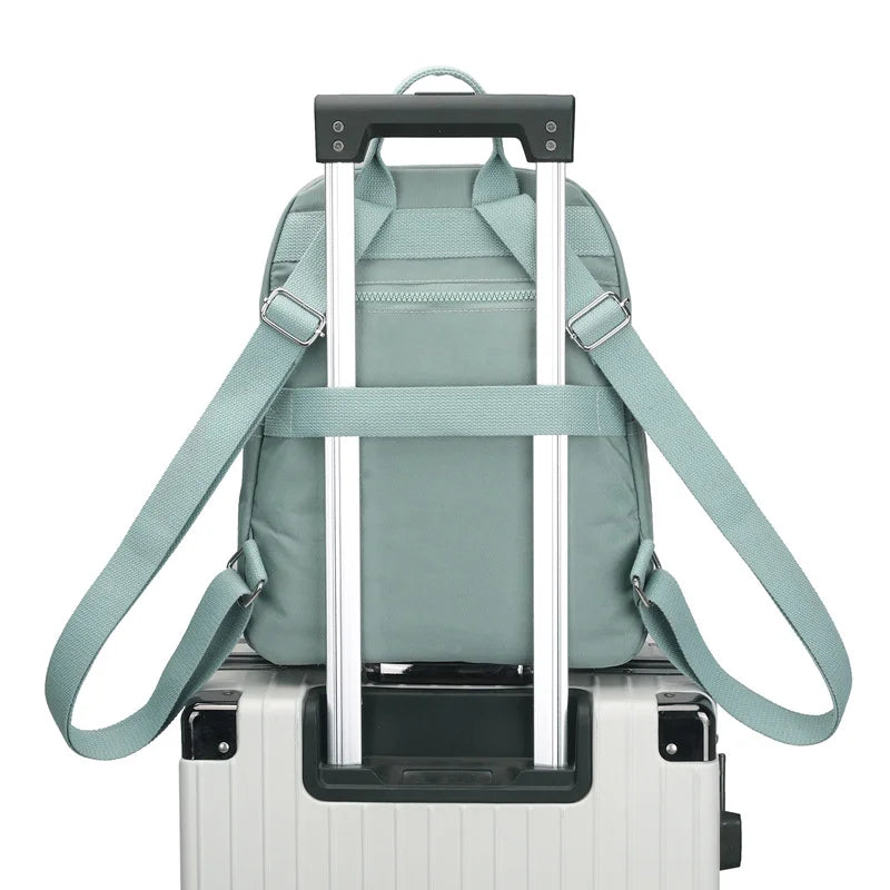 Solid Women's Backpack Large Capacity Nylon Cloth Girls Schoolbag