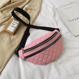 Lingge Embroidered Thread Waist Bag Small Bag Female Oblique Cross Bag