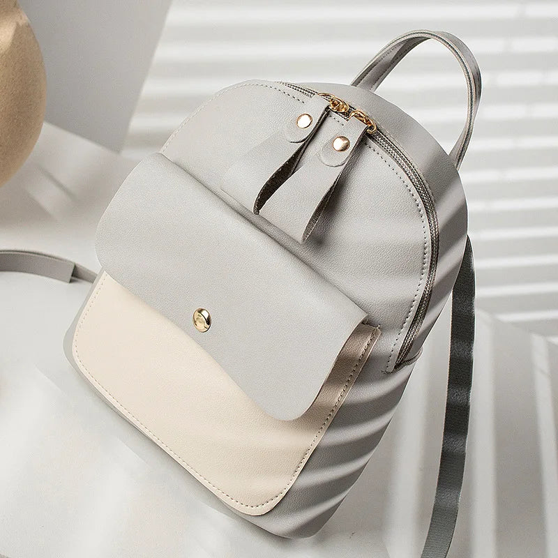 Women Double Pull Bump Small Backpack Spring Summer Diagonal Bag