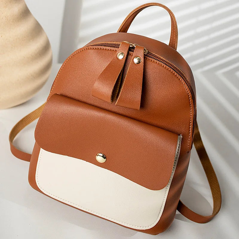 Women Double Pull Bump Small Backpack Spring Summer Diagonal Bag