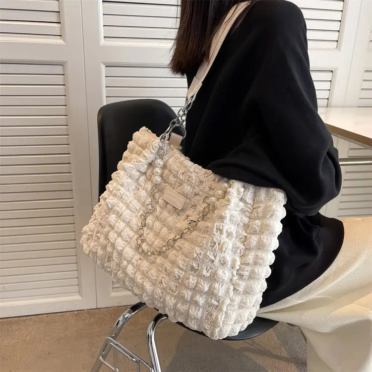 Casual Portable Handbag Chains Shoulder Bag Large Capacity Shopping Tote