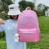 Nylon Backpack for Teenage Girls School Bag Pink