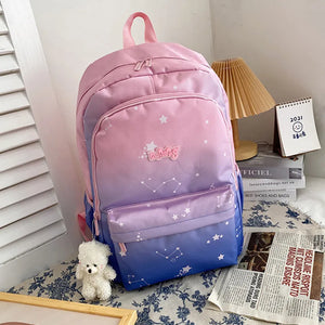 Nylon Backpack for Teenage Girls School Bag Pink