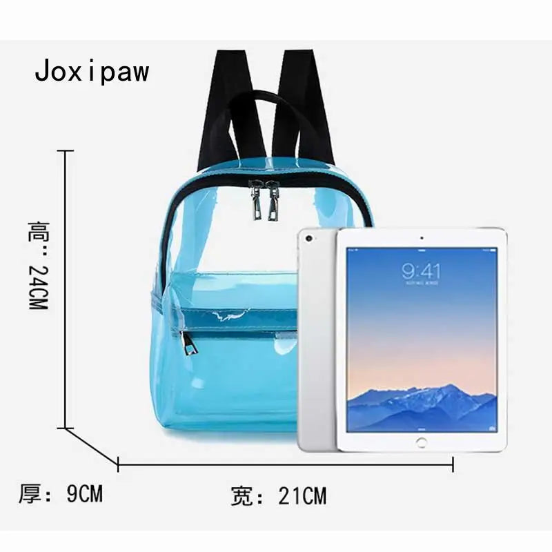 Transparent PVC Waterproof Backpack for Women
