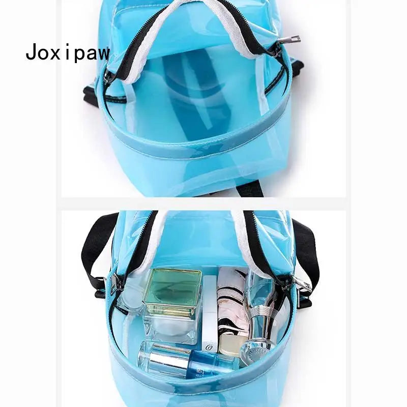 Transparent PVC Waterproof Backpack for Women