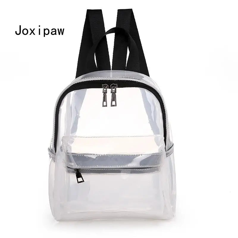 Transparent PVC Waterproof Backpack for Women