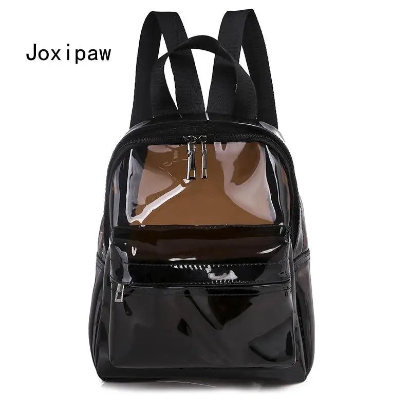 Transparent PVC Waterproof Backpack for Women