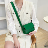 Women Casual Underarm Bag Shoulder PU Leather Solid Messenger Bag Green