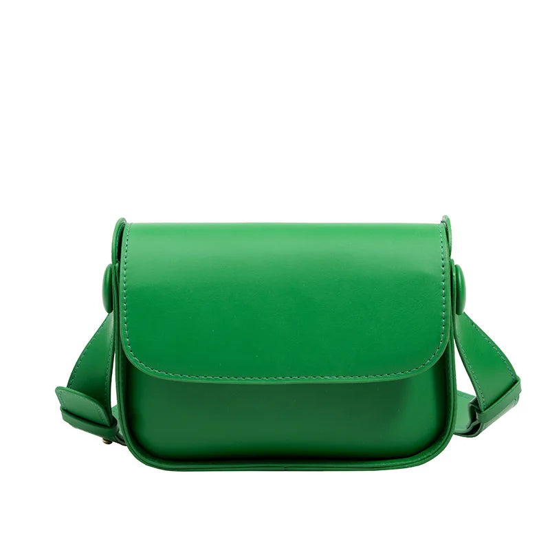Women Casual Underarm Bag Shoulder PU Leather Solid Messenger Bag Green