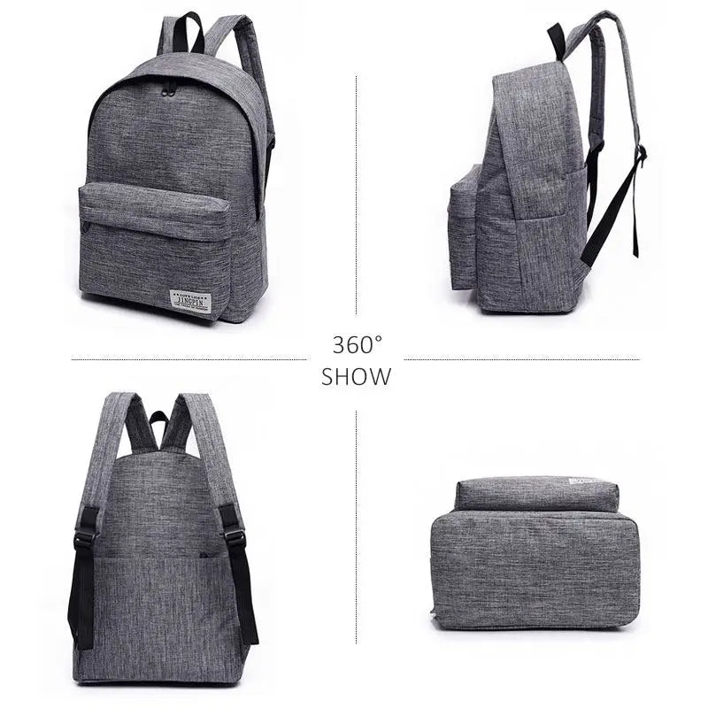 Canvas School Laptop Backpack for Teenagers Travel Bagpack Rucksack