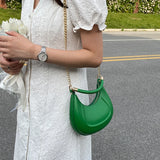 Women's Small Shoulder Crossbody Bag Pu Leather Chain Tote Handbag