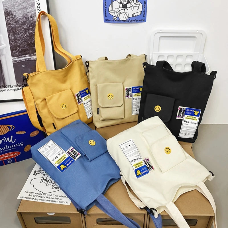 Large Capacity Canvas Messenger Bag for Girls