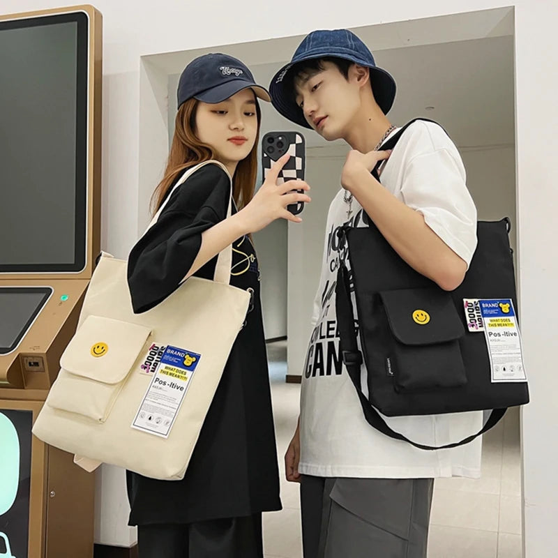 Large Capacity Canvas Messenger Bag for Girls