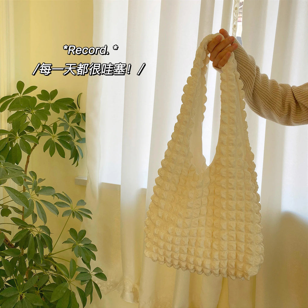 Casual Flower Hand Bag Plaid Shoulder Bag Zipper Shopper Purses