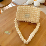 Casual Flower Hand Bag Plaid Shoulder Bag Zipper Shopper Purses
