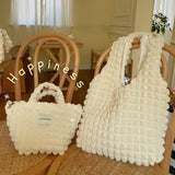 Casual Flower Hand Bag Plaid Shoulder Bag Zipper Shopper Purses