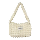 Casual Flower Hand Bag Plaid Shoulder Bag Zipper Shopper Purses