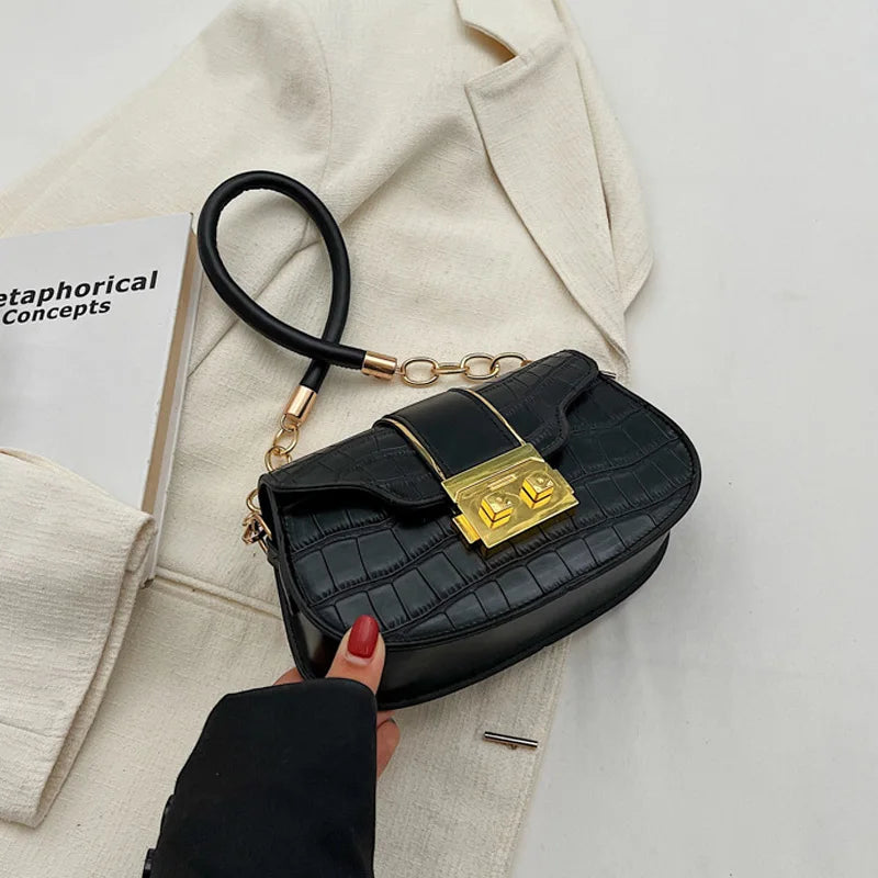 Solid Pu Leather Small Handbags Underarm Bags For Women
