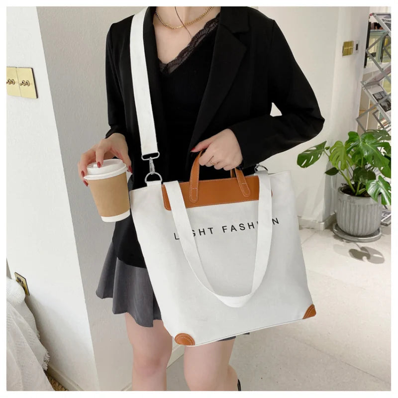 Canvas Tote Bag Large Casual Shoulder Bag Women's Messenger Handbag