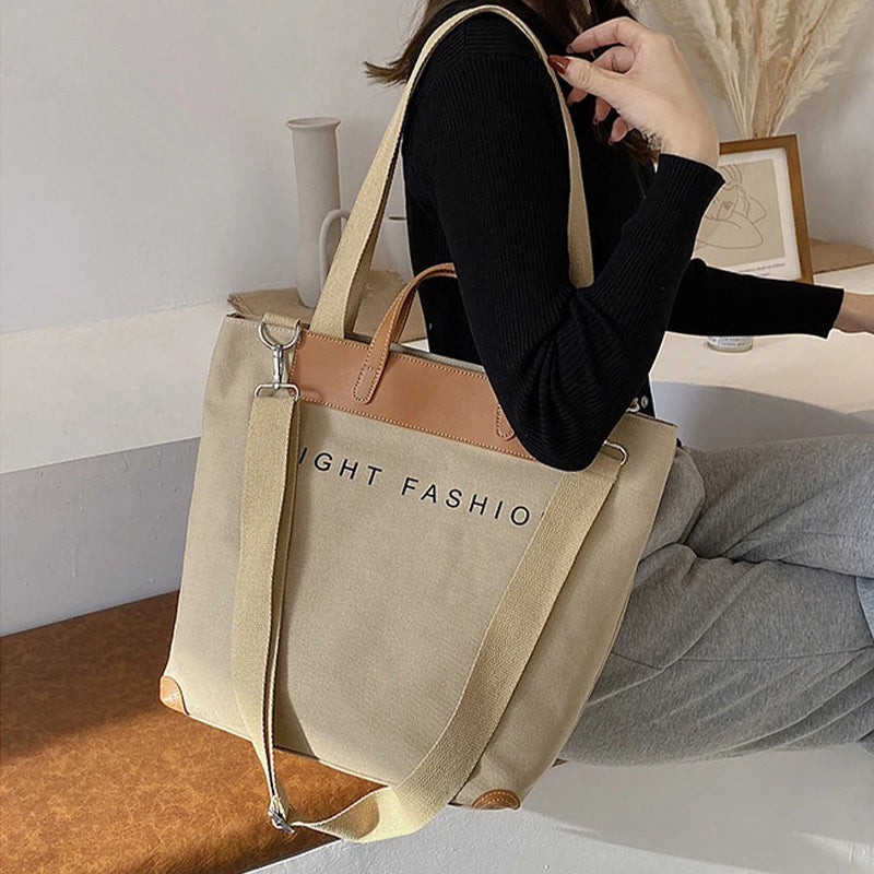 Canvas Tote Bag Large Casual Shoulder Bag Women's Messenger Handbag