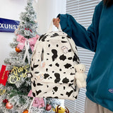 Student Backpack Cow Pattern School Bag