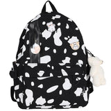 Student Backpack Cow Pattern School Bag