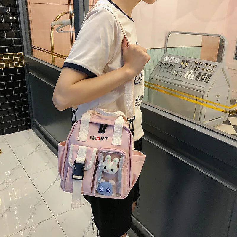 Small Canvas Girl Mini Backpack Waterproof Travel Bag